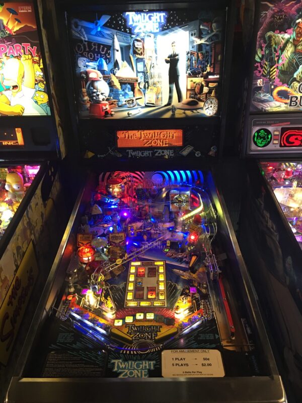 Twilight Zone Pinball in a room of games.
