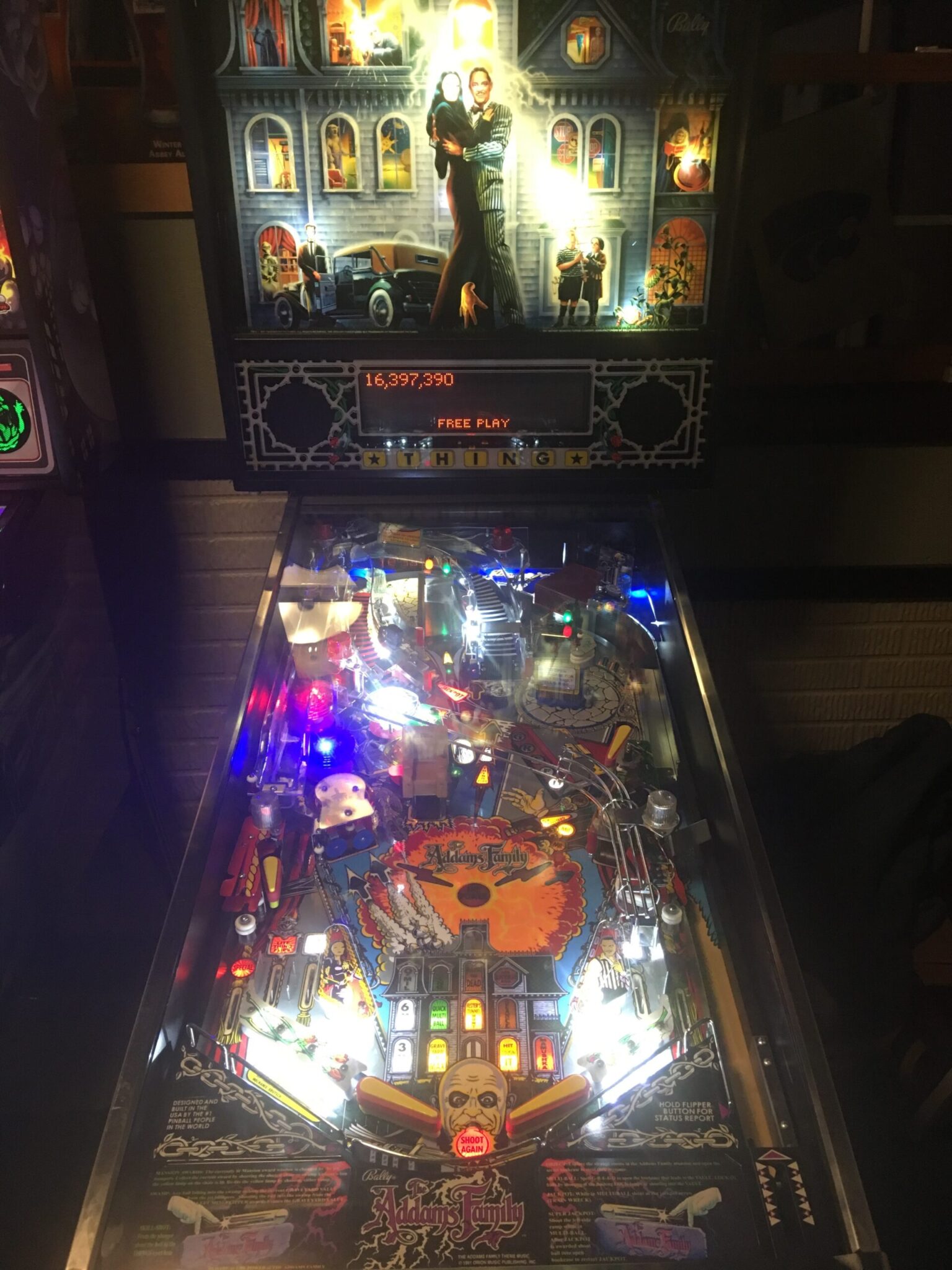 addams family gold pinball for sale